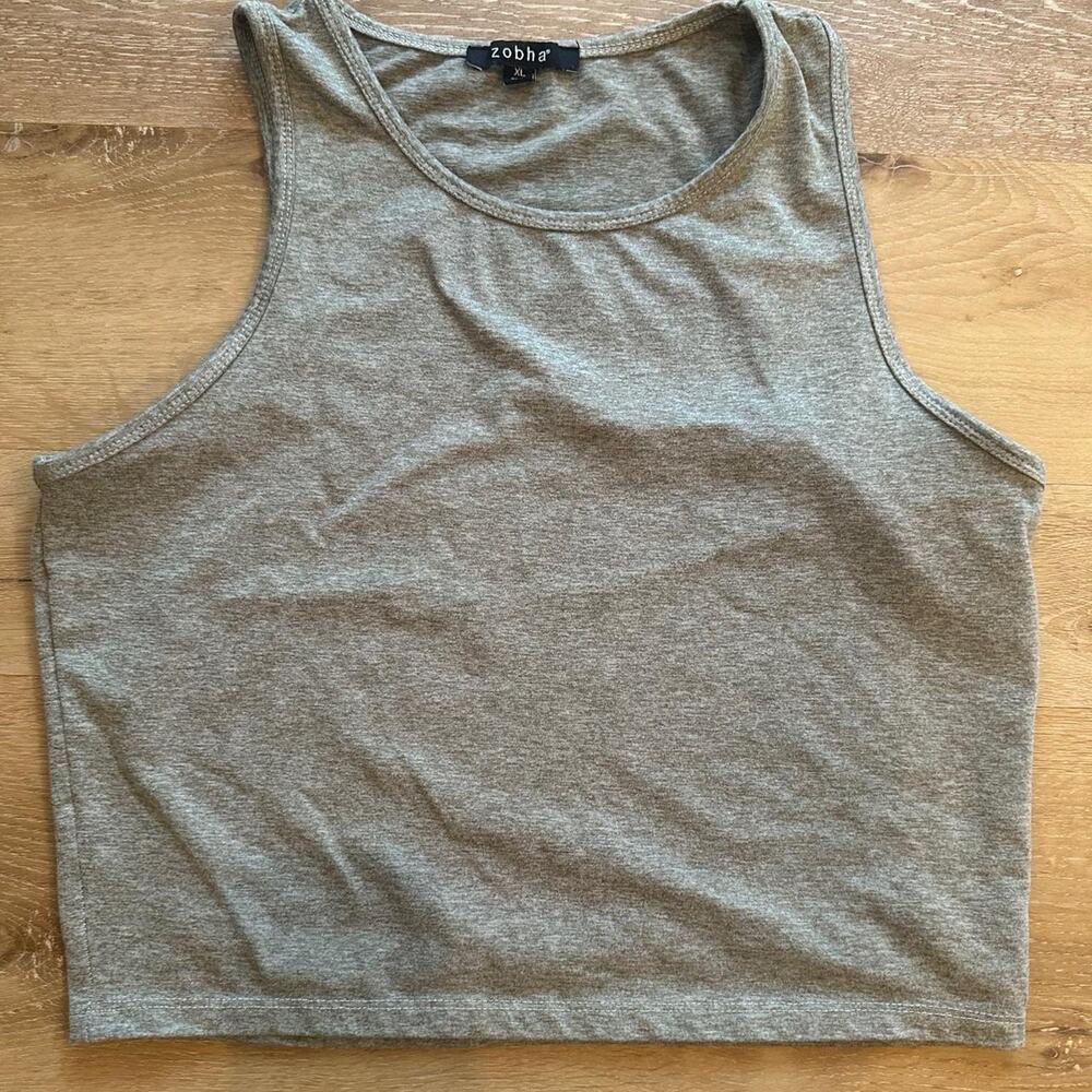 Zobha grey cropped tank top
